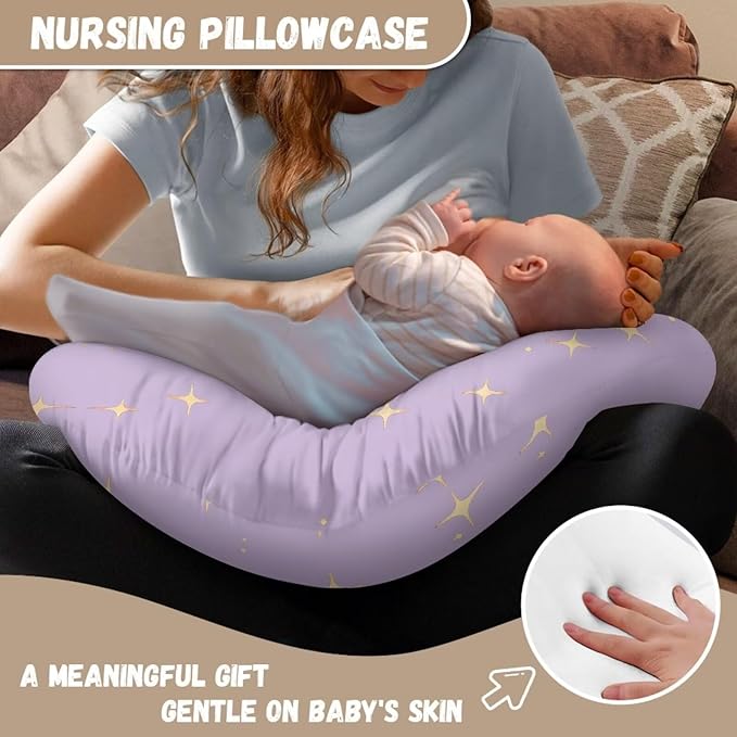 Jeiento Cartoon Mushroom and Capybara Breastfeeding Pillow Covers Soft Comfortable Pillow Covers Soft Stretchy Feeding Pillow Case U Shaped Pillow Case