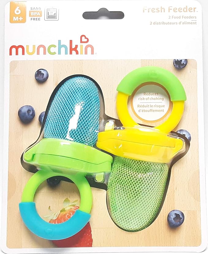 Munchkin Fresh Food Feeders, 6+ Months, 2 ct of Assorted Colors (Pack of 3)