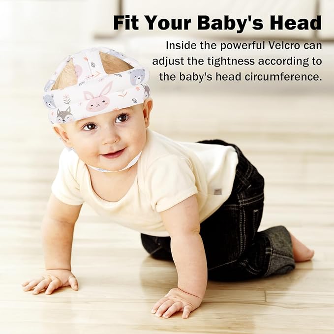 Baby Head Protector for Crawling Walking, Baby Helmet Adjustable No Bumps and Soft Cushion, Infant Safety Cap for Kid Learning to Walk