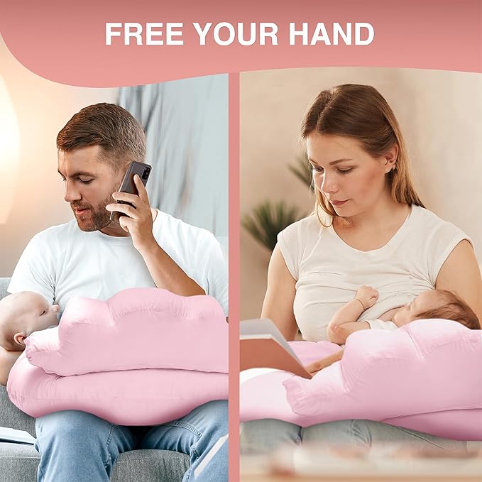 PILLANI Nursing Pillow, Breastfeeding Pillows for Enhanced Safety & Comfort for Mom & Baby, Removable Cotton Cover, Adjustable Waist Strap, Breastfeeding Essentials, Baby Registry Search
