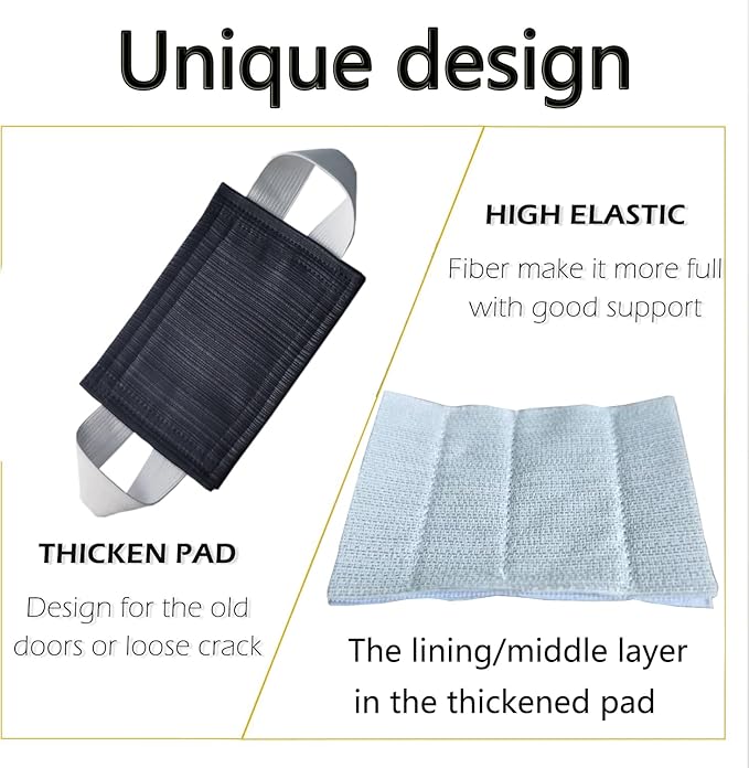 Baby Proof Door Silencer & Cloth Latch Cover, Quiet Close Anti-Slam Pads to Prevent Slamming and Accidental Locking, for Nursery and Toddler Safety (3, Dark Gray, 4.1 * 3.1 inches)