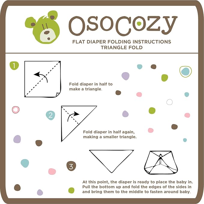OsoCozy Unbleached Birdseye Flat Cloth Diapers (6 Pack) - 27 x 27 Inches, One-Layer Flat Cloth Baby Nappies Made of Soft, Durable 100% Birdseye Weave Cotton…