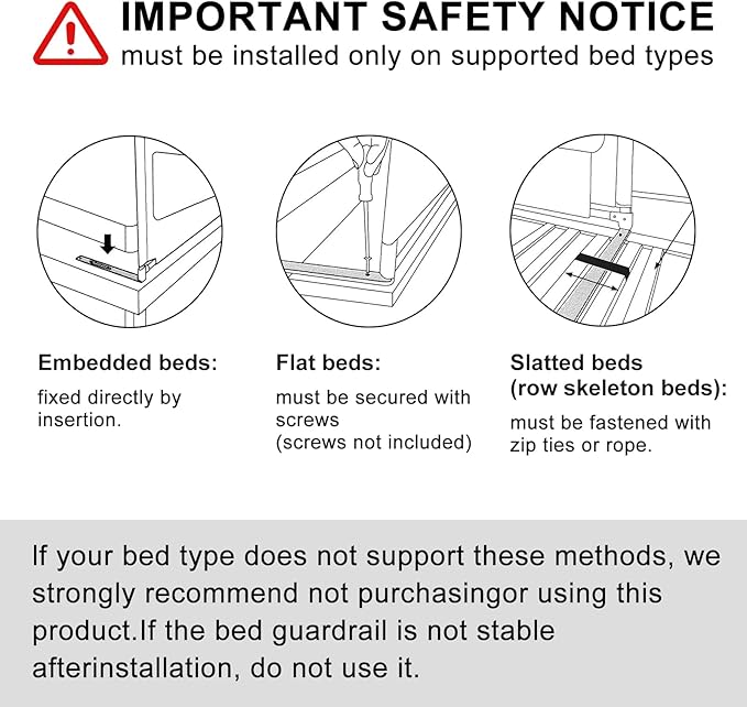 yulongtengfei Bed Rail Guard for Toddlers, 1-Piece Adjustable Height Baby Bed Rail, Kids Safety Guard Rails for Twin Full Queen King Size (Gray, 1 Side:60")