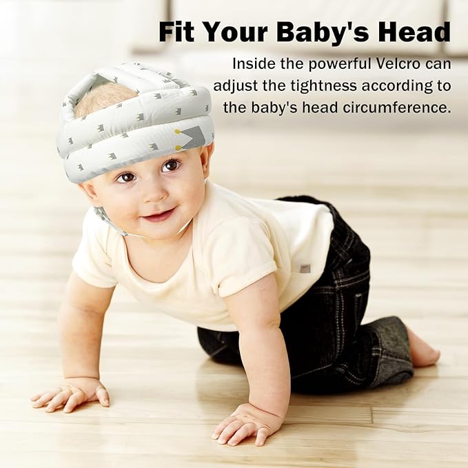 Baby Head Protector for Crawling Walking, Baby Helmet Adjustable No Bumps and Soft Cushion, Infant Safety Cap for Kid Learning to Walk