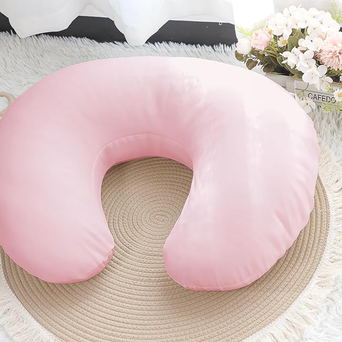 Hooyax Baby Waterproof Nursing Pillow Cover, Stretchy Nursing Covers for Breastfeeding Pillows, Adorable Infant Feeding Pillow Slipcover for Baby Boy and Girls (Pink)