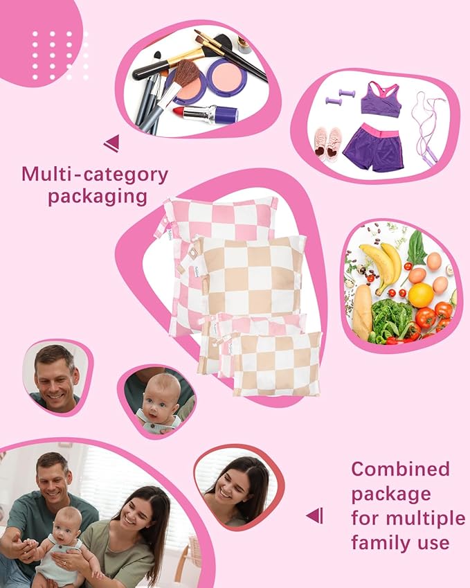 babygoal Wet Dry Bags 4 Pack, Waterproof Reusable Travel Bags for Swimsuits, Baby Cloth Diapers, Beach, Pool, Gym Bag & Wet Clothes
