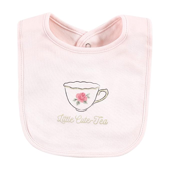 Hudson Baby Unisex Baby Cotton Bibs, Tea Party, One Size
