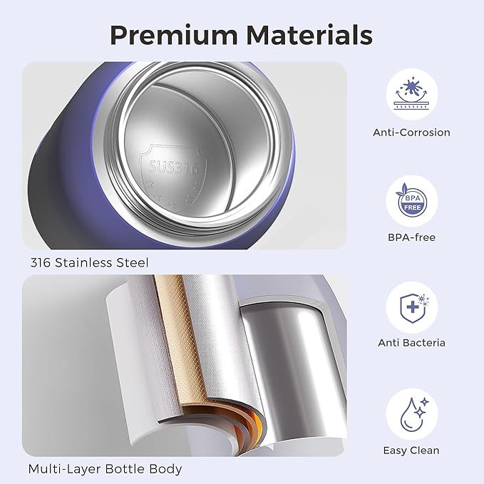 Portable Bottle Warmer for Travel, Dual Heating Modes for Breastmilk & Water Formula, Milk Warmer On The Go with Fast Heating & Long Battery Life, 5-Temp Control,12 Ounces Large Capacity
