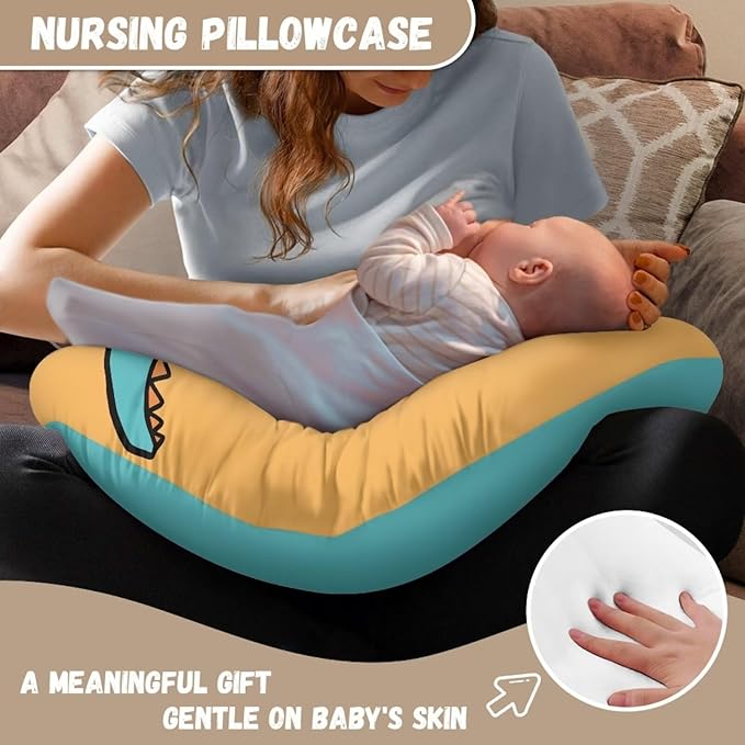 Nursing Pillow Cover Dinosaur Stretchy Removable Cover for Breastfeeding Pillow Soft Comfortable Slipcover Ultra Soft Snug Fits On Infant Nursing Pillow