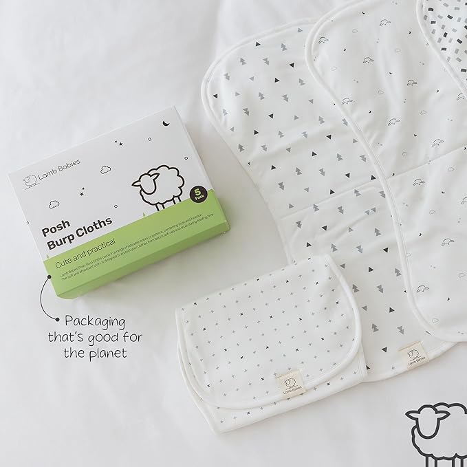 Posh Baby Cotton Burp Cloths, Absorbent, Lightweight, and Gentle Cotton for Mess-Free Moments, Baby Burp Cloths for Boys and Girls An Essential Addition to Every Parent's Diaper Bag