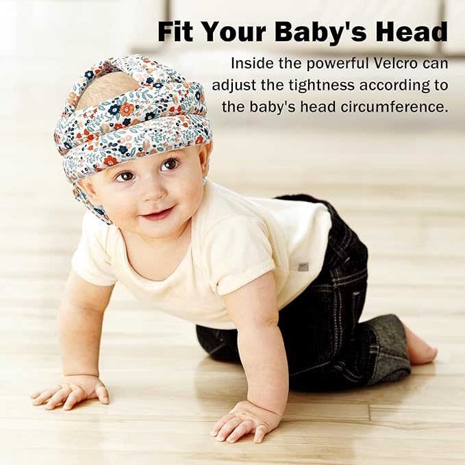Baby Head Protector for Crawling Walking, Baby Helmet Adjustable No Bumps and Soft Cushion, Infant Safety Cap for Kid Learning to Walk