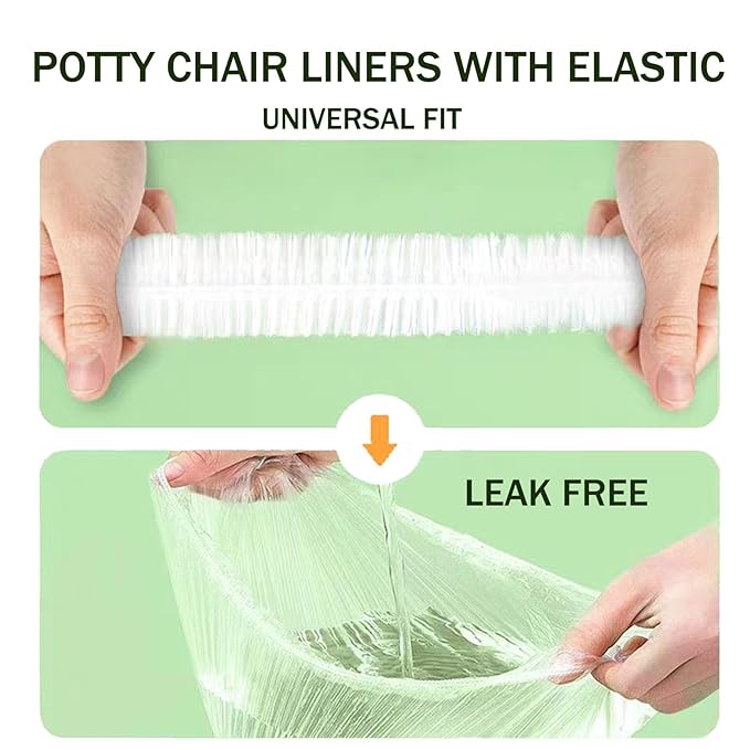 OULIGET Potty Chair Liners with Elastic, Portable Potty Training Bags, Potty Refill Liners Disposable for Toddlers Kids and Baby,Toilet Seat Cover,17x8Inches,Clear 400pieces