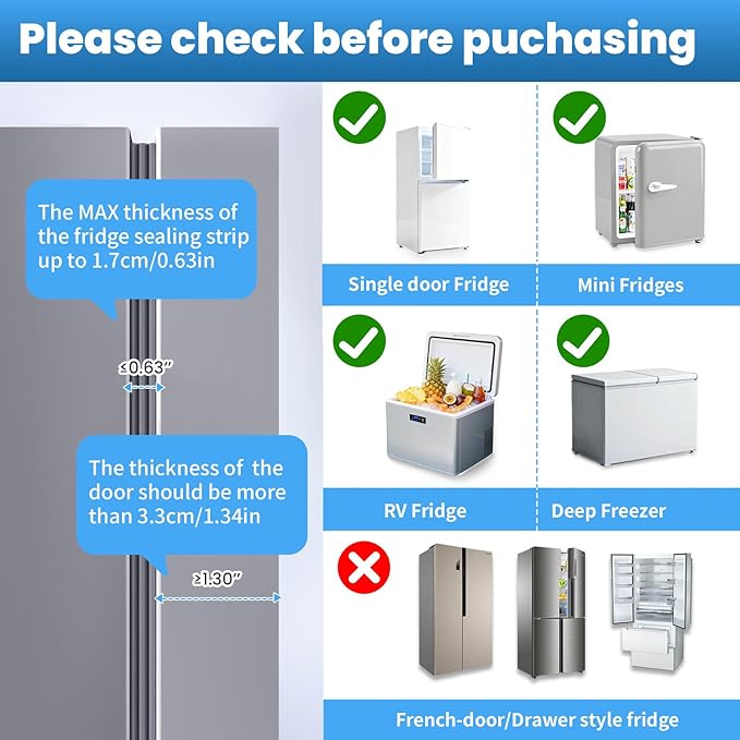 2 Pack Dual Mode Fridge Locks, Upgraded Child Proof Refrigerator Lock with Sticky Adhensive Pads, Durable ABS Freezer Door Latch to Keep Door Closed, No Tools Need or Drill (White)
