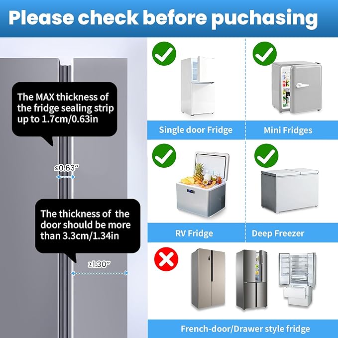2 Pack Dual Mode Fridge Locks, Upgraded Child Proof Refrigerator Lock with Sticky Adhensive Pads, Durable ABS Freezer Door Latch to Keep Door Closed, No Tools Need or Drill (Grey)