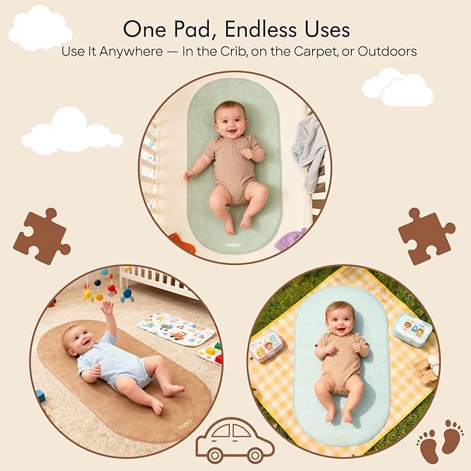 Baby Changing Pad, Wipeable Portable Changing Pad, Diaper Change Mat, Waterproof Vegan Leather Changing Pads for Home & Travel, Light Blue, 27.5 x 15.7 ''