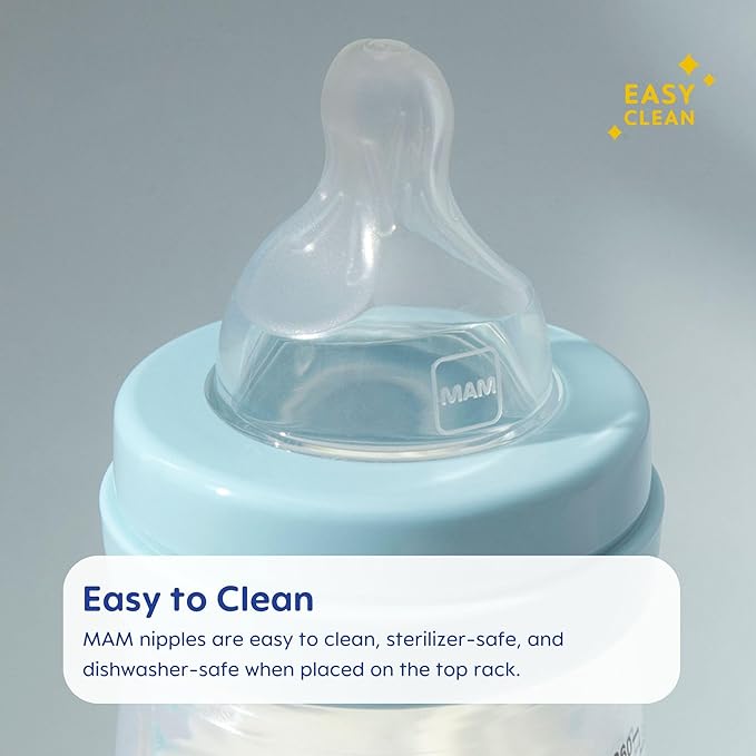MAM Baby Bottle Nipple Mixed Flow Pack,Fast Slow Size 3 & Extra Fast Flow Size 4,Newborns 4+ Months,Skin Soft BPA Free Silicone,94% Nipple Acceptance,Fits All MAM Bottles,Made in Europe,(Pack of 48)