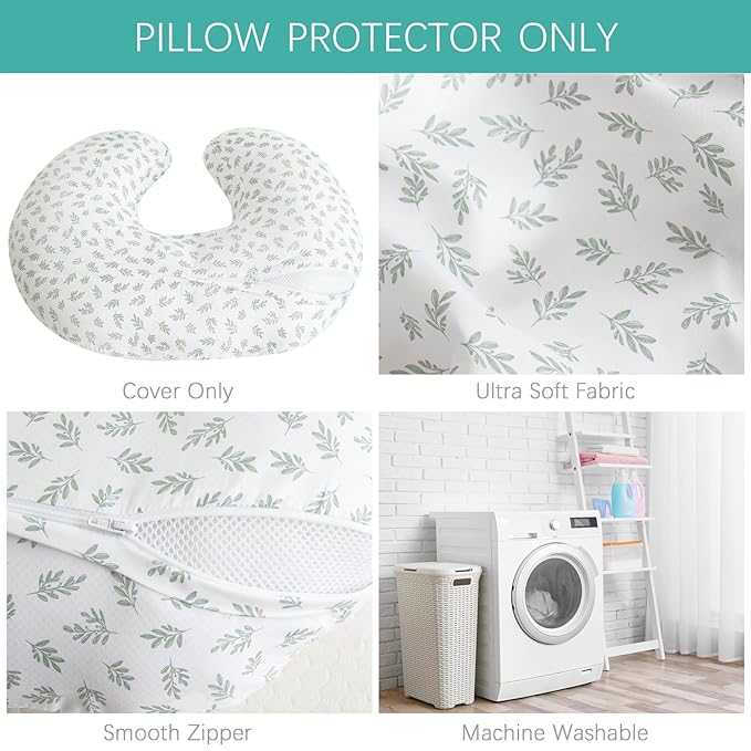 Biloban Nursing Pillow Cover 2 Pack Fit for Boppy Pillow, Breathable & Skin-Friendly Nursing Slipcovers for Breastfeeding Mom, Comfortable & Machine Washable Nursing Covers