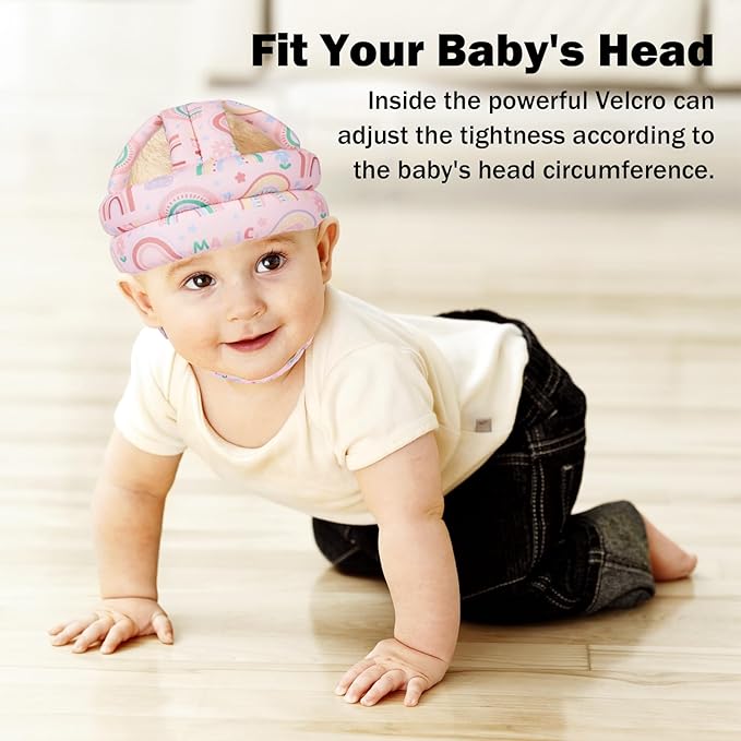 Baby Head Protector for Crawling Walking, Baby Helmet Adjustable No Bumps and Soft Cushion, Infant Safety Cap for Kid Learning to Walk