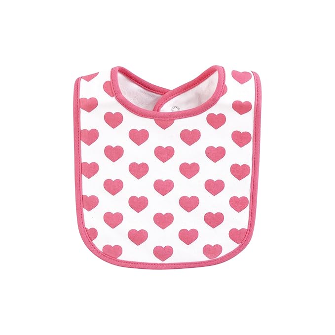 Hudson Baby Infant Girl Cotton Bib and Sock Set, Love Family, One Size