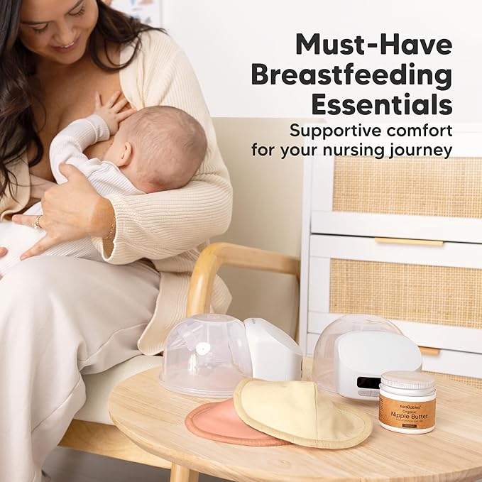 Organic Nursing Pads - 14 Washable Breast Pads for Breastfeeding, Wash Bag, Viscose Derived from Bamboo Reusable Nipple Covers for Breastfeeding Essentials, Soft & Absorbent (Sweetheart, L 5")