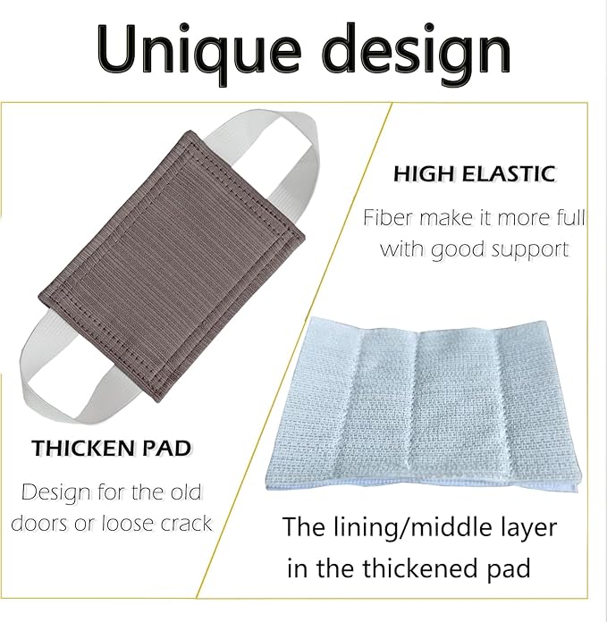 Baby Proof Door Silencer & Cloth Latch Cover, Quiet Close Anti-Slam Pads to Prevent Slamming and Accidental Locking, for Nursery and Toddler Safety (3, Purple, 4.1 * 3.1 inches)