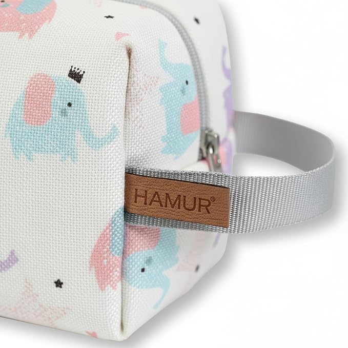 HAMUR HOME Reusable Wet Dry Bag – Water-Repellent Travel Organizer with Protective Inner Lining for Baby Diapers, Swimwear, Gym Clothes, or Toiletries, Elephant Wet Dry Bag
