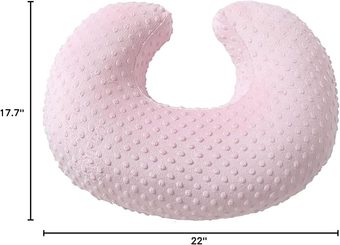 Dots Nursing Pillow Cover, Case Plush Breathable Breastfeeding Pillow Slipcover Fits Nursing Pillow, Super Soft Snug Positioners for Baby Boy Baby Girl (Light Pink)