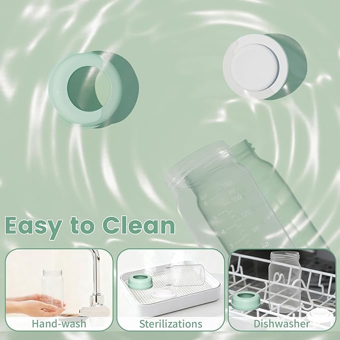 2pcs Breast Milk Storage Bottles 6oz/180ml Compatible with Spectra S1 S2 9 Plus,Motif Luna/Ameda MYA/Bellababy Pumps, Wide-Neck Collection Bottle Container for Fridge, Pumping Bottles