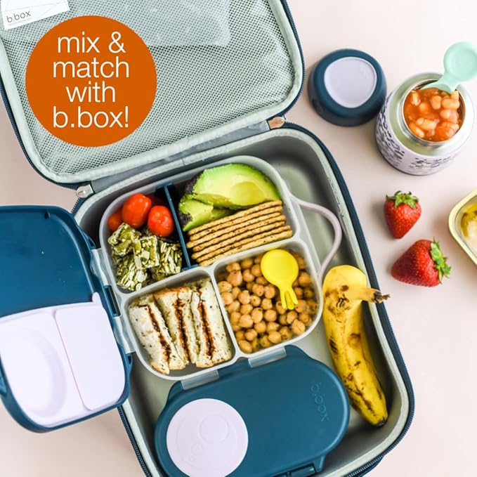 b.box Insulated Food Jar Mini | Small Snack Container for Babies and Kids | Double Wall Stainless Steel | Keeps Food Cold for 6hrs, Warm for 4hrs | (Wild Indigo, 7 oz)