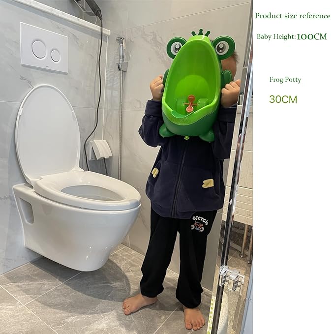 AOMOMO Urinal for Toddlers Boys with Frog Funny Aiming Target,Frog Urinal Potty Training (CrownFrog)