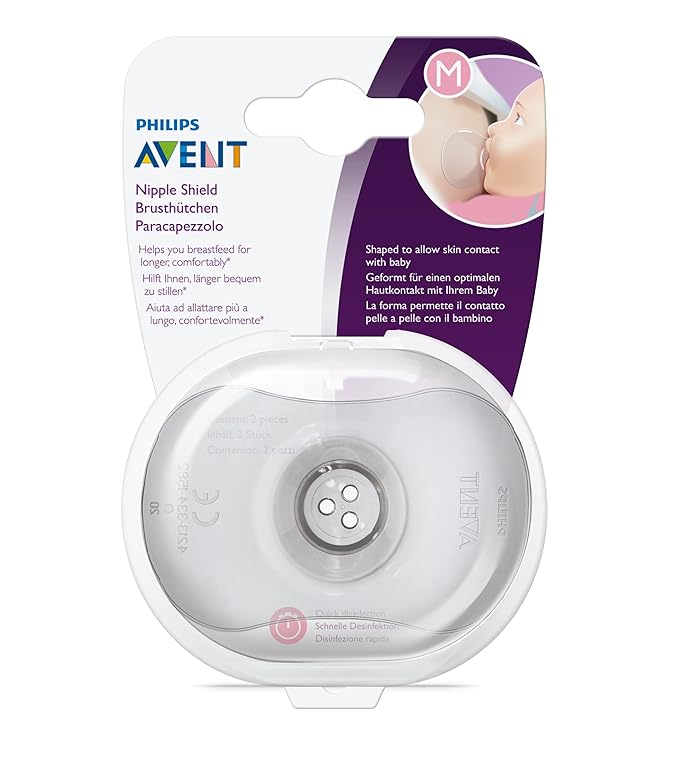 Philips AVENT Nipple Shields with Storage Case, 2 Pack, Medium, SCF153/03