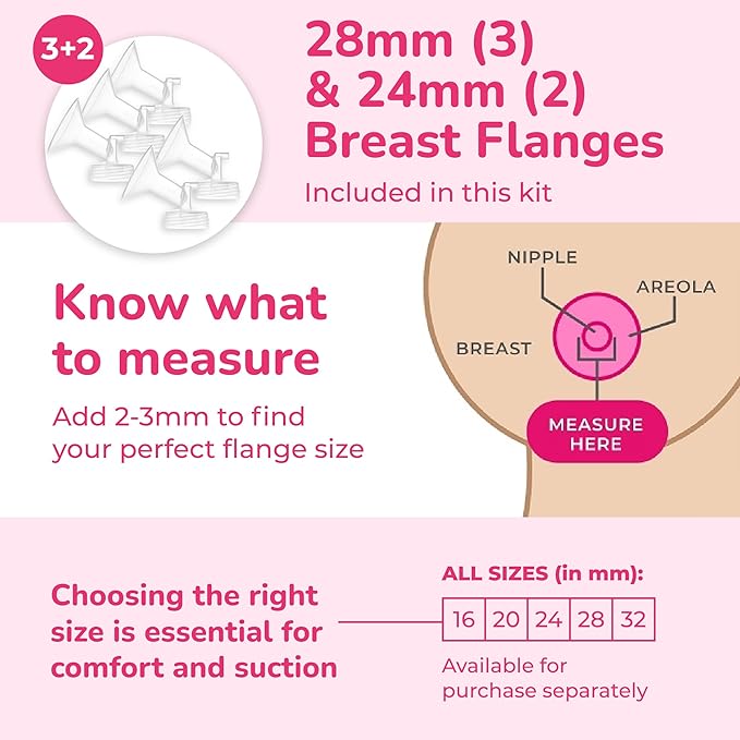 Spectra Baby S2 Plus Premier Electric Breast Pump with Grey Tote Premium Accessory Kit - 28 mm