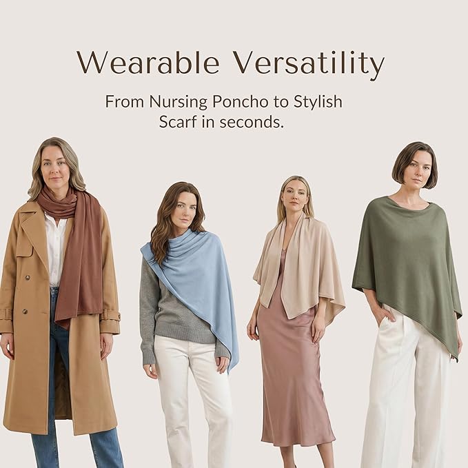 Konssy Nursing Cover for Breastfeeding, 360° Full Privacy Breathable Breastfeeding Cover, Multi-use Carseat Canopy(Army Green)