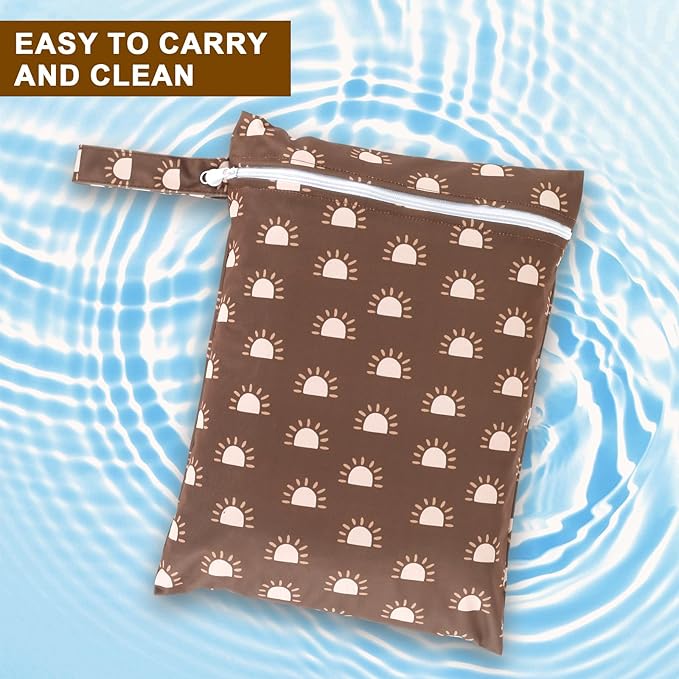 3 Pcs Wet Bags Storage Bags with Zipper Closure Waterproof Wet Storage Bag Wet Dry Bag for Swimsuits Baby Diapers (Style 3)