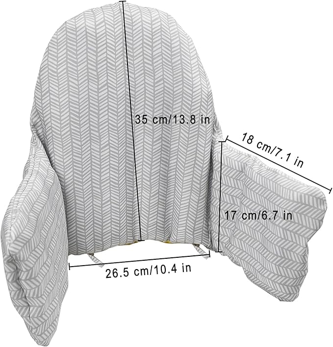 High Chair Cushion, New Type High Chair Cover Pad/pad for High Chair,highchair Cushion for IKEA Antilop Highchair,Built-in Inflatable Cushion,Baby Sitting More Comfortable (Gray Stripes)