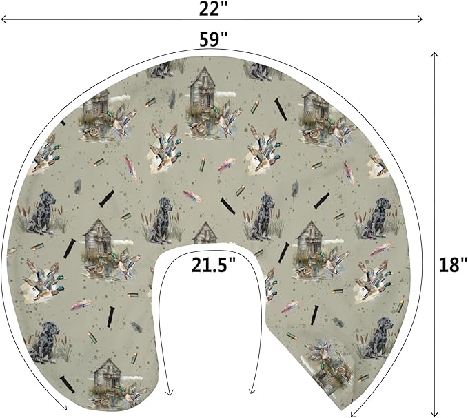 Vintage Duck Hunting Hunter Baby Nursing Pillow Covers for Boy Girl Retro Mallard Ducks Dog Farmhouse Nursery Pillowcase for Breastfeeding Pillows Wild Bird Soft Stretchy Slipcover for Newborn Infant