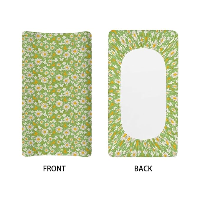 Daisy Changing Pad Cover for Baby Easy to Install Baby Diaper Change Table Pad Covers Washable Cradle Mattress Sheets for All Season Gift for Holiday