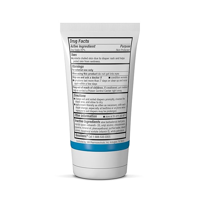 Daily Moisturizing Diaper Rash Cream – Baby Diaper Rash, Chafing, Adult Incontinence Irritation - With Aloe, Vitamin E, Zinc Oxide