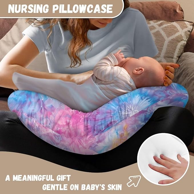 Tie-dye Nursing Pillow Cover for Newborn Skin-Friendly U-Shaped Breastfeeding Pillow Slipcover