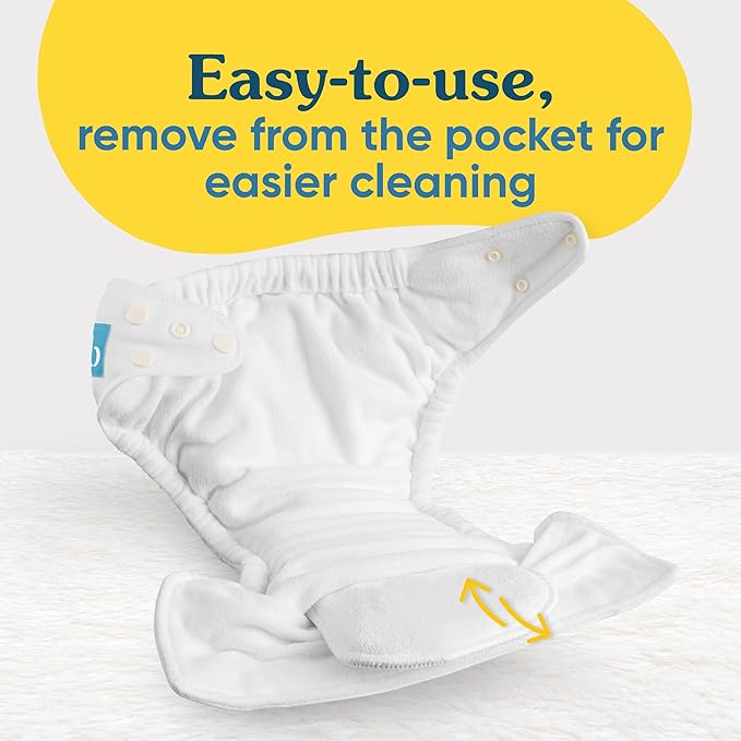 Charlie Banana Baby Super Absorbent Deluxe Reusable and Washable Hemp and Cotton Inserts for Cloth Diapers, Newborn/Booster Size, 3 Pack