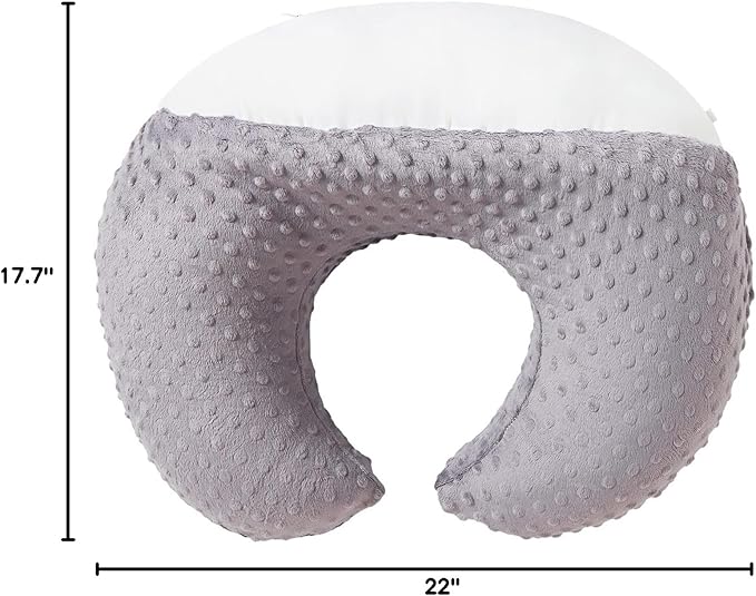 Dots Nursing Pillow Cover, Case Plush Breathable Breastfeeding Pillow Slipcover Fits Nursing Pillow, Super Soft Snug Positioners for Baby Boy Baby Girl (Rose Gray)
