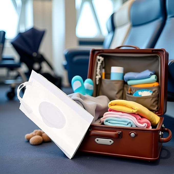 3 Pcs White Baby Wipe Case Travel Holder Keeps Wipes Moist Set of Wet Wipes Holders Cases Portable Travel On The Go Refillable Dispenser Container Diaper Wipe Holders Travel Wipes Case