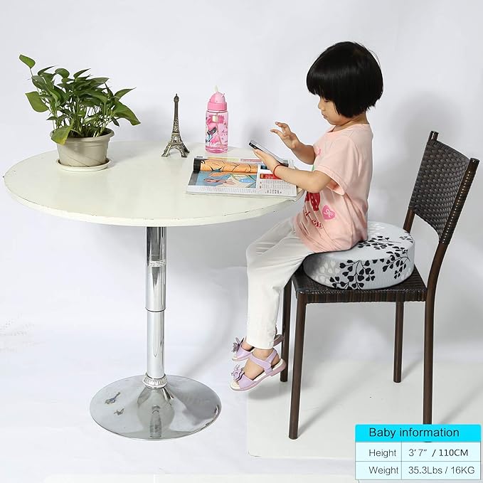 Zicac Kids' Anti-Slip Chair Booster Seat - High Chair Dining Seat Pad Dismountable Round Booster Seat Cushion (Dark Gray)