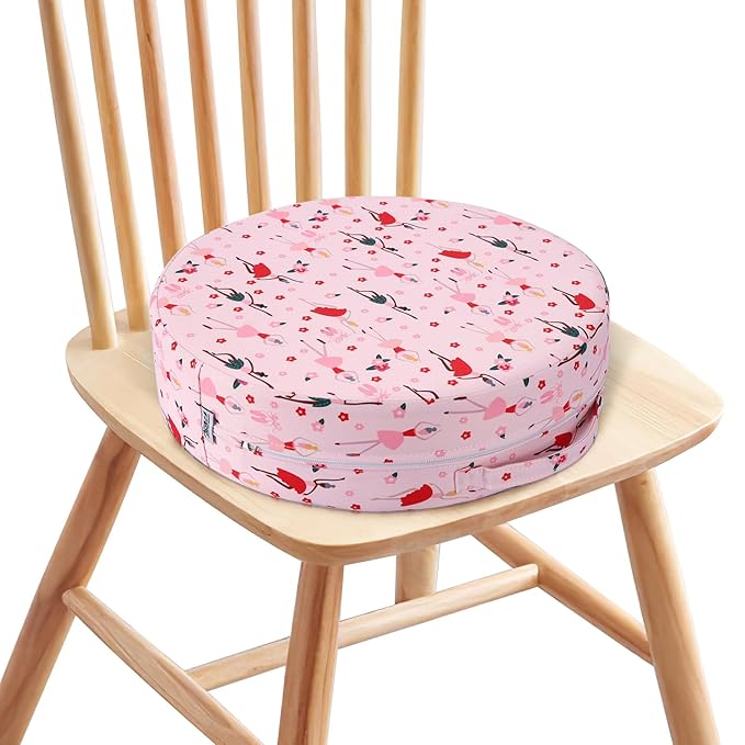 Zicac Portable Seat Cushion Washable with Non-Slip Bottom, Detachable Strong Support Cushion for Toddler Kids Baby Infant (Pink Girl)