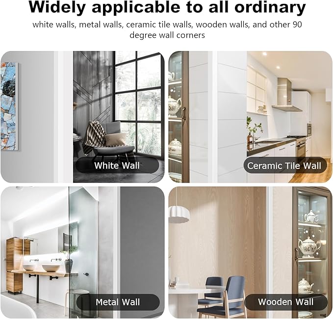Aluminium Alloy Metal Corner Guards 10 Pcs Wall Corner Protector 1.6" x 1.6" x 48" Wall Corner Protection Decoration White Pack of 10 Corner Guards 20 Ga/1 mm Thickness