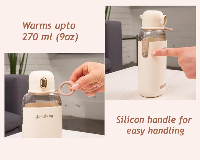 Portable Milk Warmer/Fast Charging, Long Battery Life, Wireless and Leak Proof/Instant Water, Milk or Breast Milk Warmer for Travel, Outdoor, Transportation, Parks-270ml