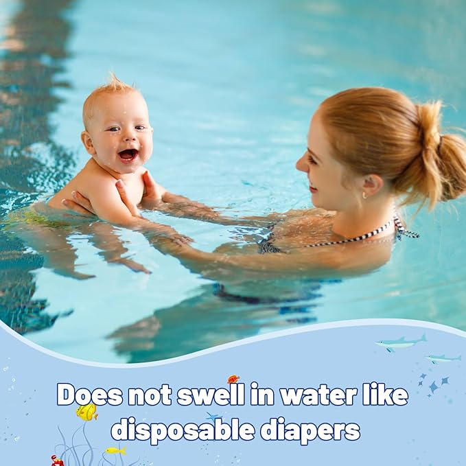 MOEMOE Baby Reusable Swim Diapers 3Pcs Comfortable Waterproof Baby Swim Diapers for Boys Swim Lesson M/3T