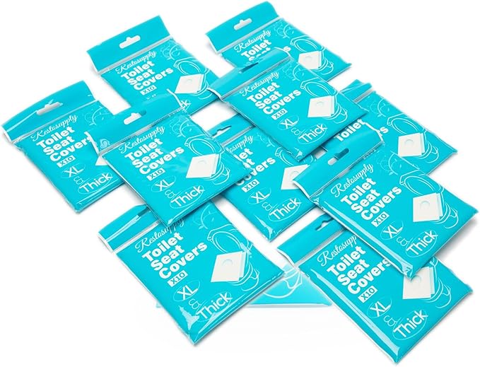 40 Pcs XL Extra Large & Thick Disposable Toilet Seat Covers Outdoor Travel Porta Potty (40)