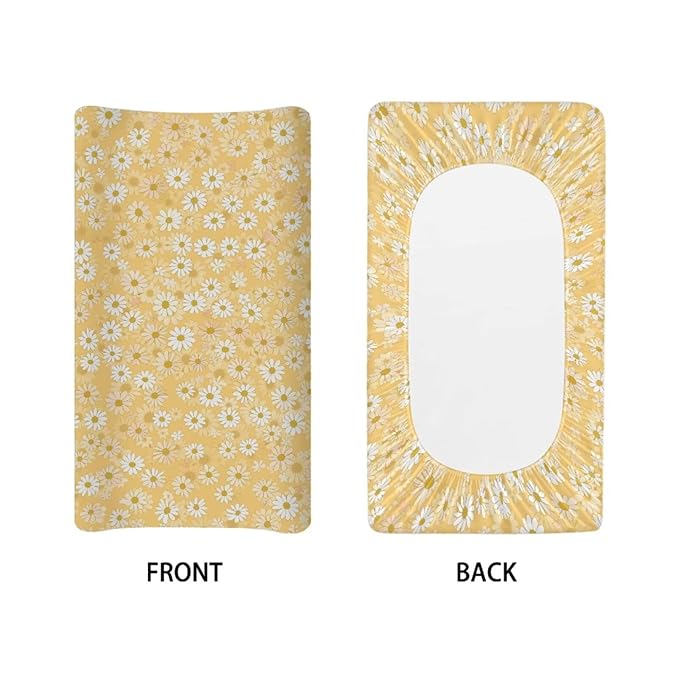 Daisy Changing Pad Cover for Baby Soft Diaper Table Cover with Elastic Edge Breathable Baby Nursery Diaper Changing Pad Sheets for All Season Gift for Friends