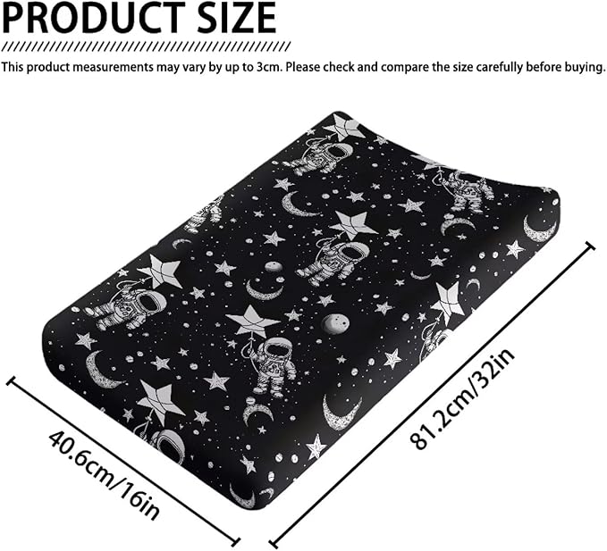 Astronaut Changing Table Cover for Boys Girls Breathable Table Sheets Baby Changing Pad Cover Soft Diaper Changing Cover Fit 32"x16" Contoured Pad